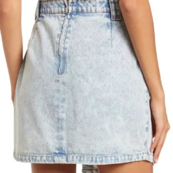Ena Pelly Ally Asymmetrical Denim Mini Skirt - Picture 2 of 3